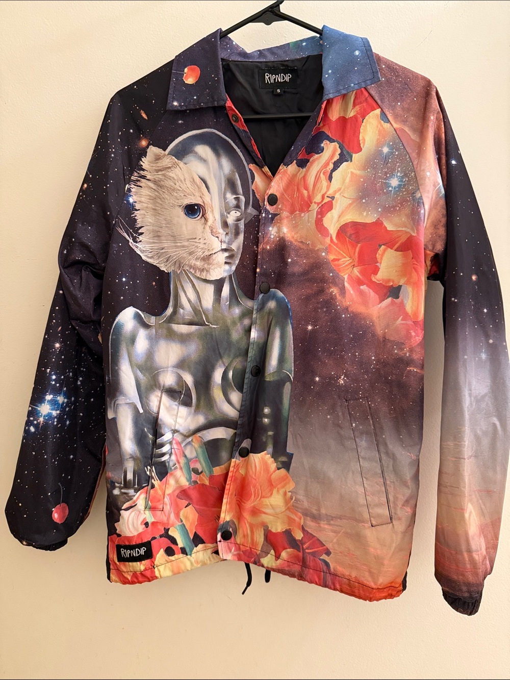 Ripndip Galaxy Floral Bomber Jacket in Black, Navy, Orange